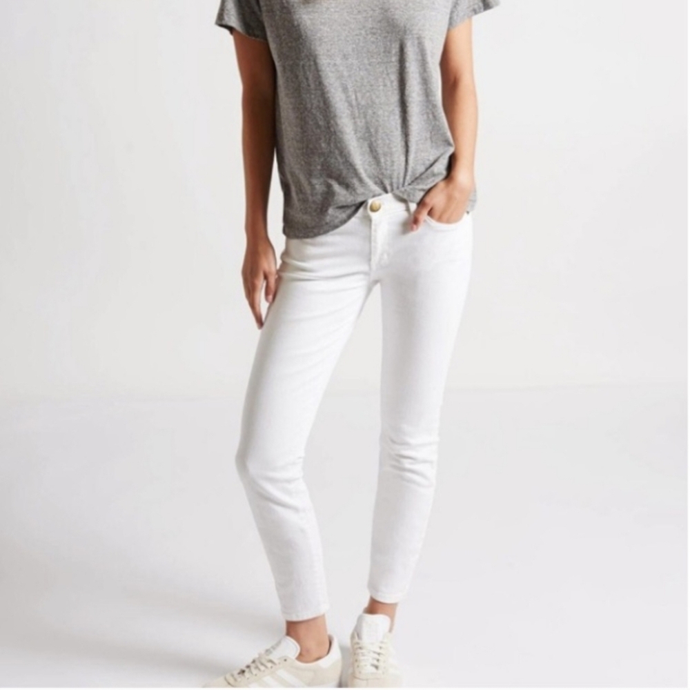 NWT Current Elliott Womens Cotton The Skinny Sugar Denim Jeans White Size 24